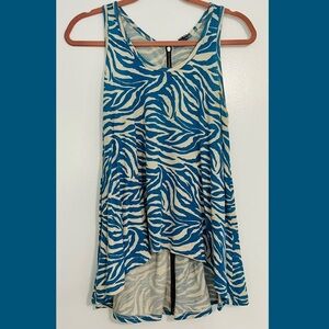 Zebra Tank with Zipper Back Detail
